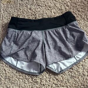 lululemon athletica Black and Gray speed up Shorts